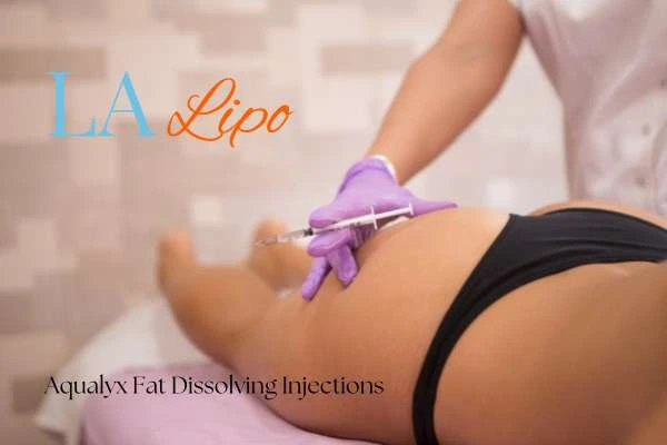 Woman having fat dissolving injections Greater London (Brent) on thighs