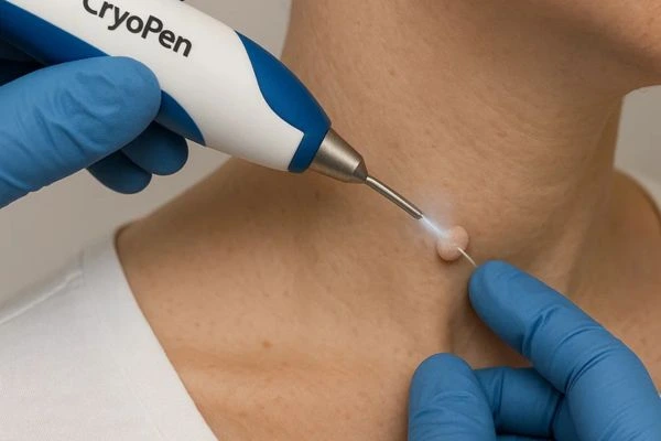 Person receiving Cryotherapy skin tag removal Greater London (Brent)