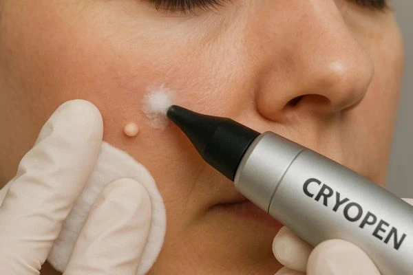 Woman receiving milia removal treatment Greater London (Brent)